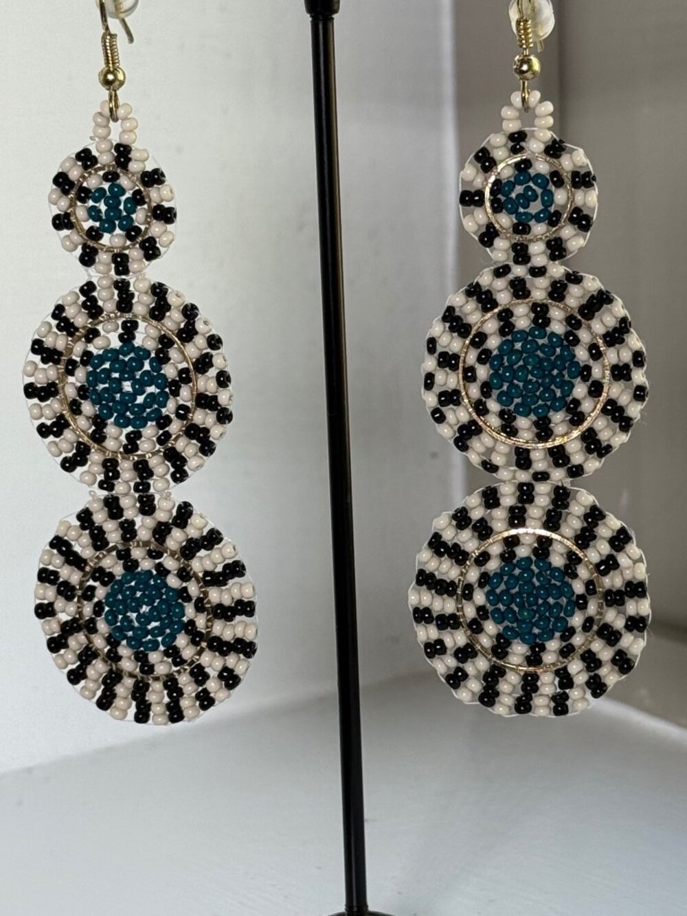 Tri Circle Beaded Drop Earring by Ink + Alloy